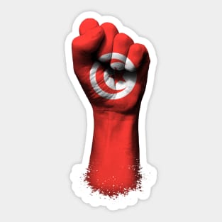 Flag of Tunisia on a Raised Clenched Fist Sticker